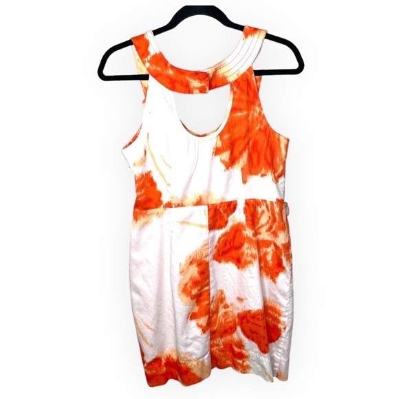 Anthropologie Moulinette Soeurs Orange Floral Blossom Dress - Picture 2 of 13